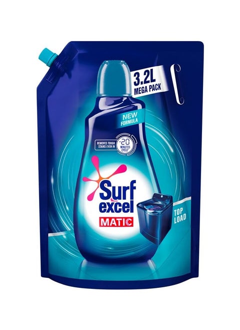 Surf Excel Matic Top Load Liquid Detergent 3.2 L Refill Designed for Tough Stain Removal on Laundry in Washing Machines - Mega Pack (Packaging may differ)