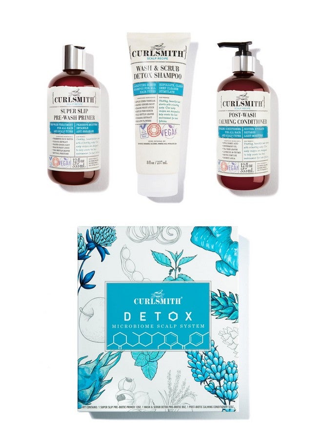 CURLSMITH Detox Kit Vegan Microbiome Scalp System For Any Hair Type (2 X 12 Fl Oz 1 X 8 Fl Oz) - Image 1