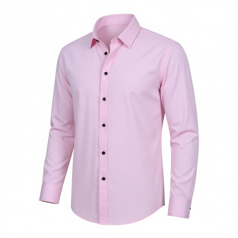 Business Formal Stretch Wrinkle-Resistant Long Sleeve Shirt - Image 4