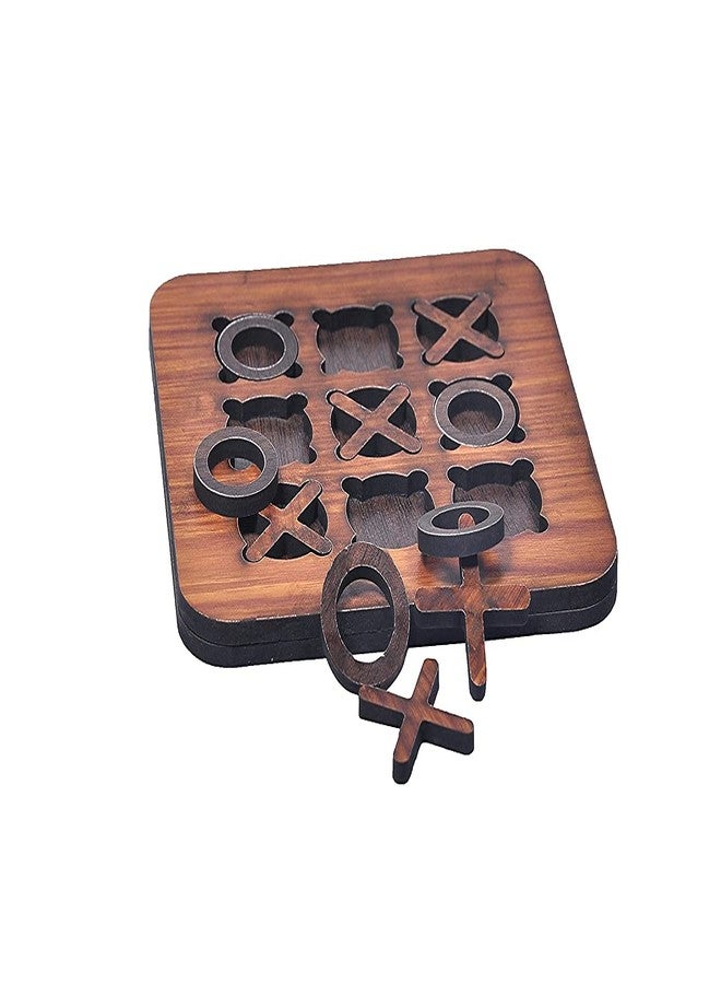 GLNRM Zero Cross Game Wooden Puzzles Toy for Kids - Brain Teaser IQ Board Game for Kids - Non Interlocked Pieces (3 * 3 Zero Cross) - Image 2