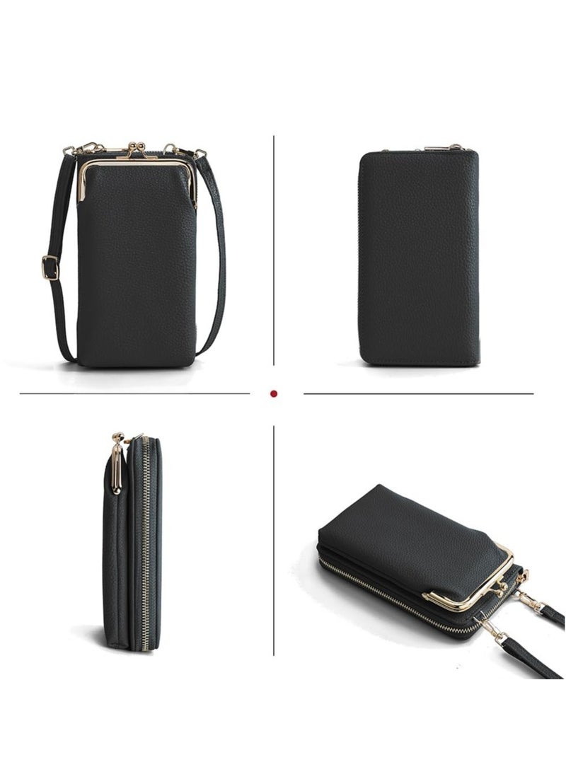 Excefore Small Crossbody Phone Bag for Women, Lightweight Leather Cell Phone Wallet, Magnetic Suction Lock Shoulder Purse with Credit Card Slots - Image 3