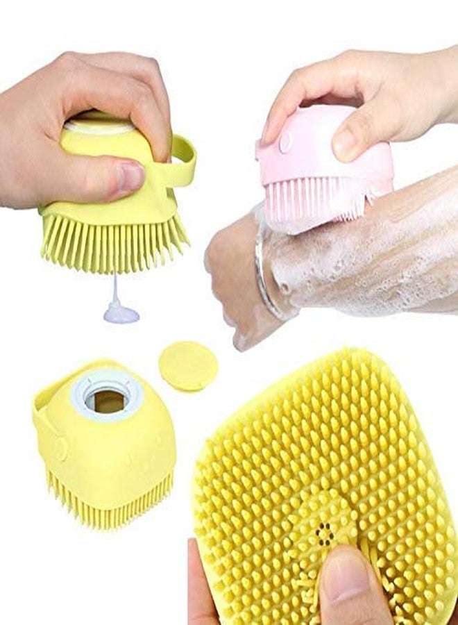 Perfect Pricee Bath Body Brush Silicone body scrubber Soft Bath Body Brush with Shampoo Dispenser - Skin Massage shower brush for men women kids unisex (Multicolor) (2 PCS) - Image 4