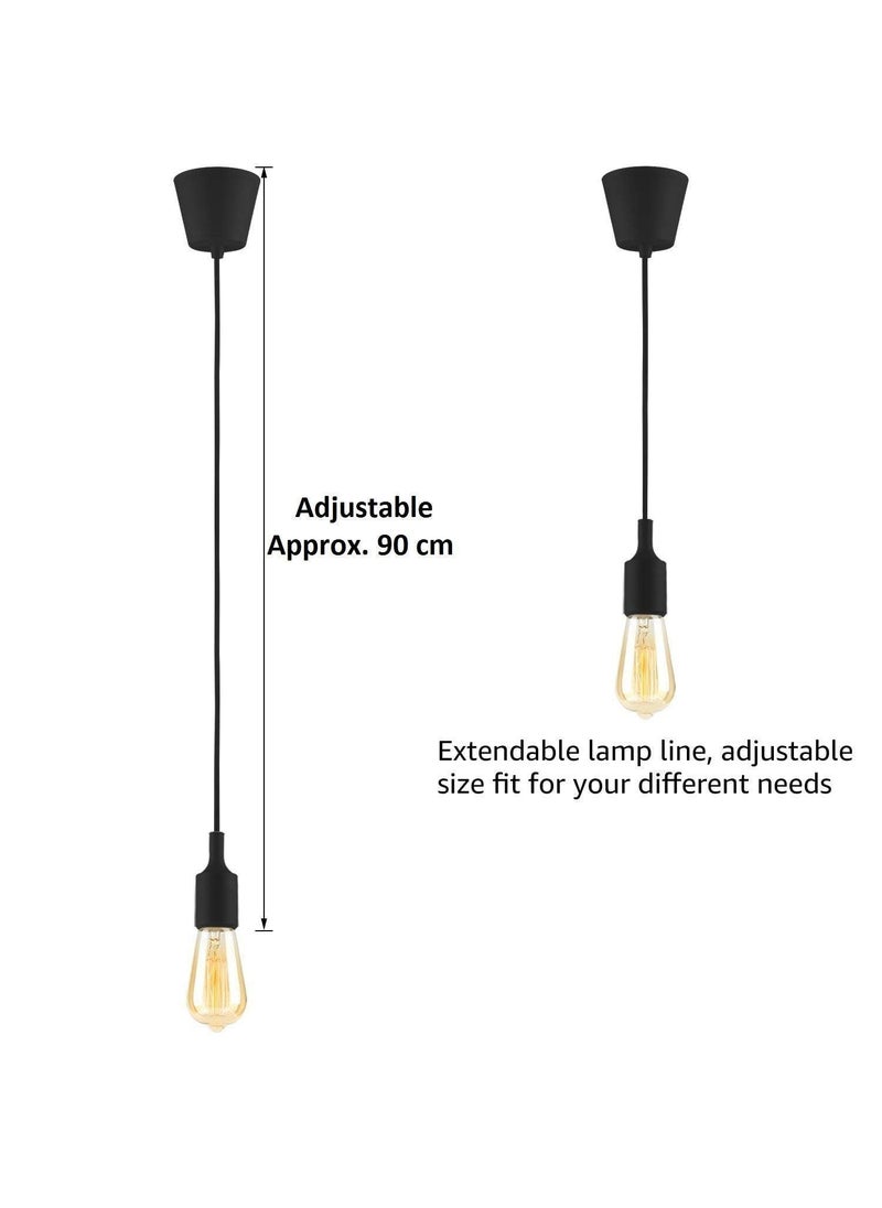 SAWSHIELD SAWSHIELD E27 Silicon Holder Ceiling Lamp for Filament Bulb PACK OF 1BLACK  - Image 4