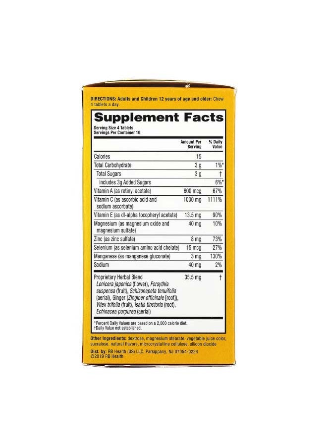Airborne Original Immune Support Supplement Very Berry 64 Chewable Tablets  - Image 2