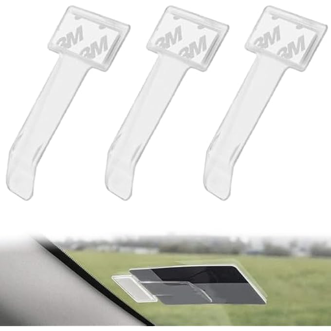 rayihni Parkscheinhalter Windschutzscheibe Kartenhalter Car Independent Auto Clip (Transparent) Pack of 3 - Image 2