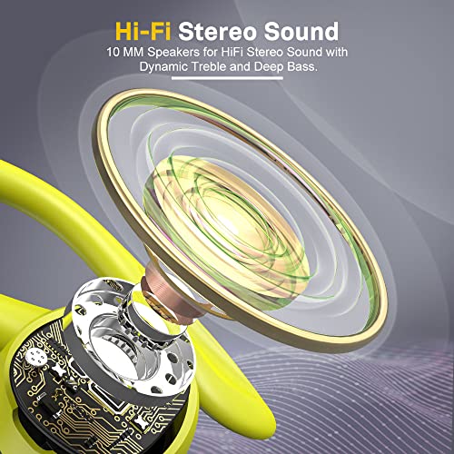 APEKX Bluetooth Headphones True Wireless Earbuds with Charging Case IPX7 Waterproof Stereo Sound Earphones Built-in Mic in-Ear Headsets Deep Bass for Sport Running Green - Image 2