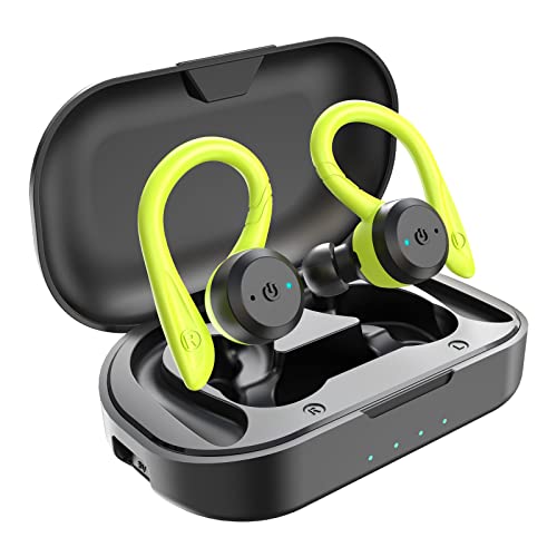 APEKX Bluetooth Headphones True Wireless Earbuds with Charging Case IPX7 Waterproof Stereo Sound Earphones Built-in Mic in-Ear Headsets Deep Bass for Sport Running Green - Image 1