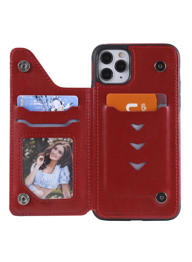 زبون جراب لهاتف iPhone 11 Pro Max بنقشة زهور، جراب واقٍ مقاوم للصدمات مع حامل وفتحات للبطاقات وإطار للصور - Image 4