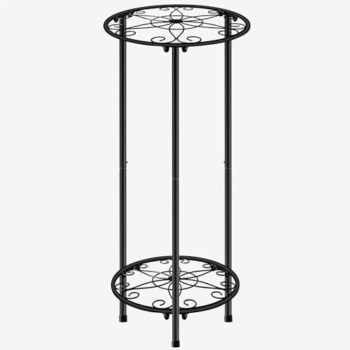 C CASIMR CASIMR Plant Stand Indoor Outdoor Metal Rustproof Flower Shelf 2 Tier 239 inch Tall Multiple Plant Pot Holder Rack for Garden Patio Living Room Corner Balcony Black - Image 1