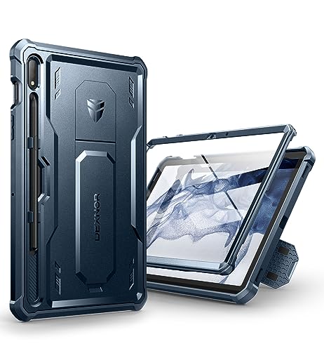 Dexnor Case for Galaxy Tab S8S7 11 Inch Builtin Screen Protector Kickstand S Pen Holder Heavy Duty Shockproof Full Body Protective Cover Blue - Image 1