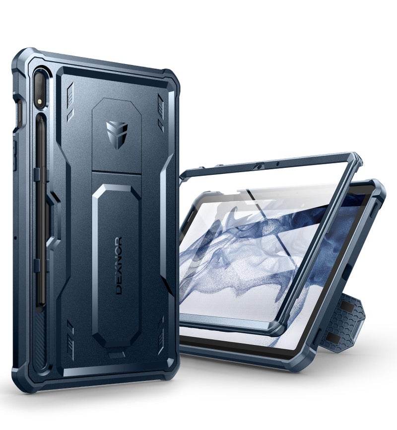 Dexnor Case for Galaxy Tab S8S7 11 Inch Builtin Screen Protector Kickstand S Pen Holder Heavy Duty Shockproof Full Body Protective Cover Blue - Image 2