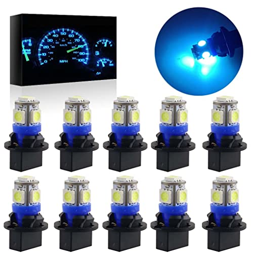 GLOFE T10 194 168 Dash Instrument Ice Blue LED Light Bulbs Bright Panel Gauge Cluster Dashboard LED Light Bulbs 10Pcs/Set (Ice Blue) - Image 1