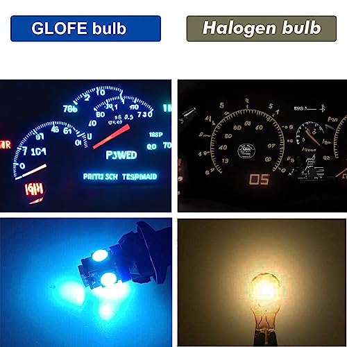 GLOFE T10 194 168 Dash Instrument Ice Blue LED Light Bulbs Bright Panel Gauge Cluster Dashboard LED Light Bulbs 10Pcs/Set (Ice Blue) - Image 3