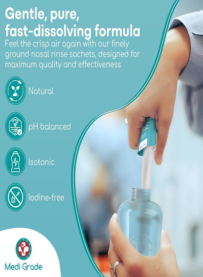 Medi Grade Sinus Rinse Packets – Nasal Rinse Essentials Kit of 130 x Salt Packets and Convenient Storage Bag - Enjoy Effortless Nasal Irrigation at Home or On the Go with Our Neti Pot Salt Packets - Image 5