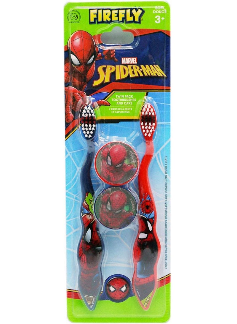فايرفلاي فرشاة أسنان فريش سبايدرمان الناعمة متعددة الألوان 2 عبوة