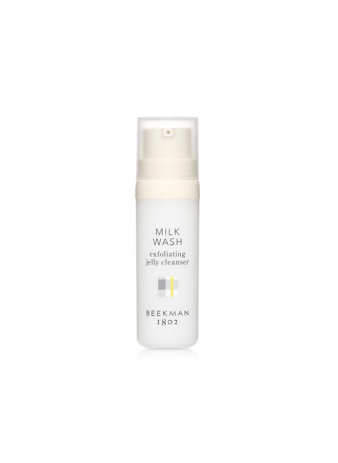 Beekman 1802 Beekman 1802 Milk Wash Exfoliating Jelly Face Cleanser - Fragrance Free - 0.5 oz - With Goat Milk + 100% Natural AHAs & BHAs - Helps Control Oil & Exfoliates - Good for Sensitive Skin - Cruelty Free  - Image 1