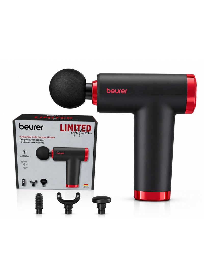 Beurer MG89 CompactPower Massage Gun | Deep Tissue Muscle Massager | Rechargeable | 3 Massage Heads | Limited Edition