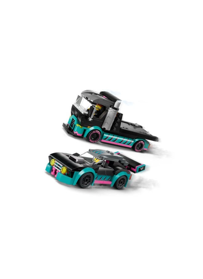 LEGO - 60406 Race Car And Car Carrier Truck Building Set - Image 1