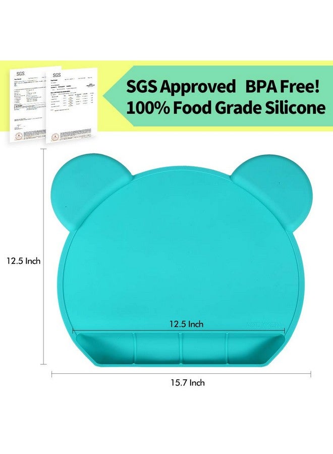 Andyken Silicone Baby Placemat Suction - Kids Placemats with Strong Suction Food Catching for Kids Babies Toddlers Tiny Diner Placemat Roll Up Non Slip Washable Baby Restaurant Mat - Image 4