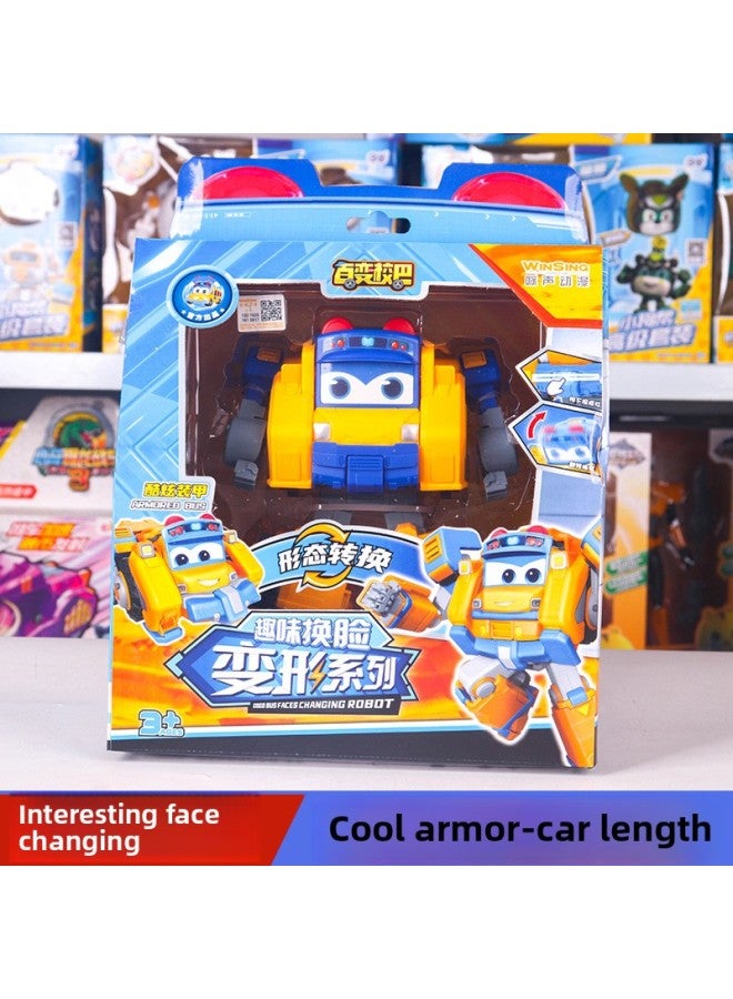 Baibian School Ba Goethe Toy Deformation Fire Sheriff Engineering Car Children Robot Set Six-in-One Boy-Color:Cool Armor-car Length - Image 1
