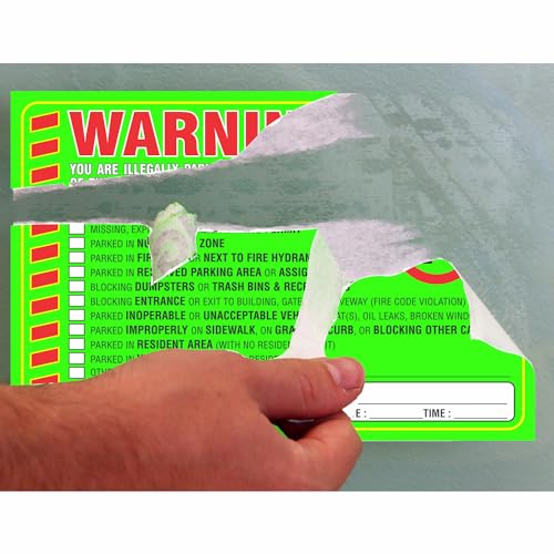 PARTH IMPEX Parking Violation Stickers Notice (Pack of 50) Tow Warning You are Illegally Parked Multi Reasons - Large Size 6" X 9" – Green - Image 3