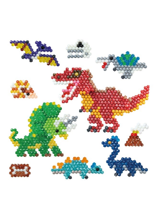 Aquabeads Dinosaur World - Arts & Crafts Kit for Kids Ages 4+ - Includes Over 1200 Shiny Beads, Layout Tray, Sprayer, Creation Display, Design Pegs, Keychain Accessories, and Template Sheet