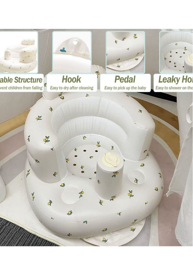 Generic Inflatable Baby Chair, Inflatable Seat for Babies 3 Months and Up, Summer Inflatable Seat for Sitting, Inflatable Baby Floor Seat with Built-in Air Pump  - Image 4
