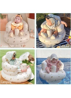 Generic Inflatable Baby Chair, Inflatable Seat for Babies 3 Months and Up, Summer Inflatable Seat for Sitting, Inflatable Baby Floor Seat with Built-in Air Pump  - Image 3