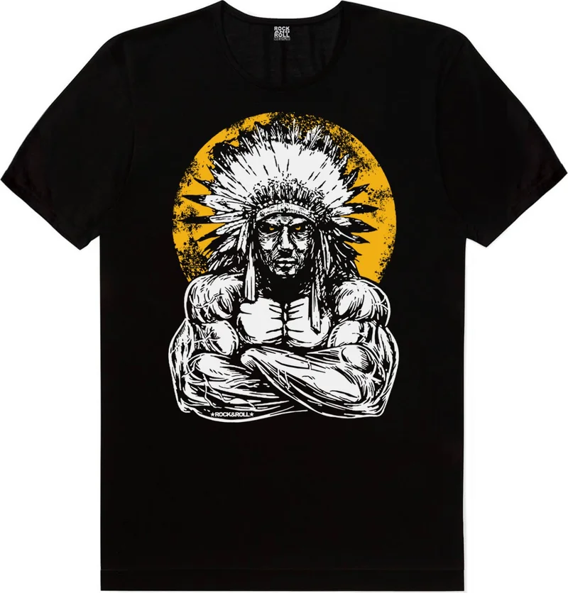 روك اند رول Big Chief Black Short Sleeve Men's T-Shirt