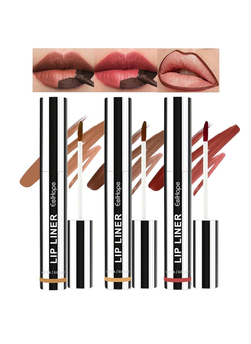 Pakivs - 3Pcs Removable Lip Liner SetPencilPeel Off Lip Liner TattooLong Lasting Peel Off Lip Stain Matte Waterproof Lip Liner Pencil for Womem - Image 1