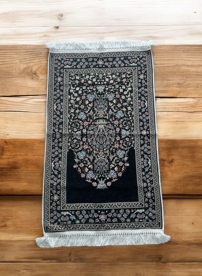 Sajadati Premium Ramadan Gift Set – Luxury Black Turkish Prayer Mat (120x60 cm) & Elegant Ramadan Rose Light Décor – Islamic Gift for Ramadan, Eid, Muslim Prayer Rug, Home & Spiritual Decorations - Image 5