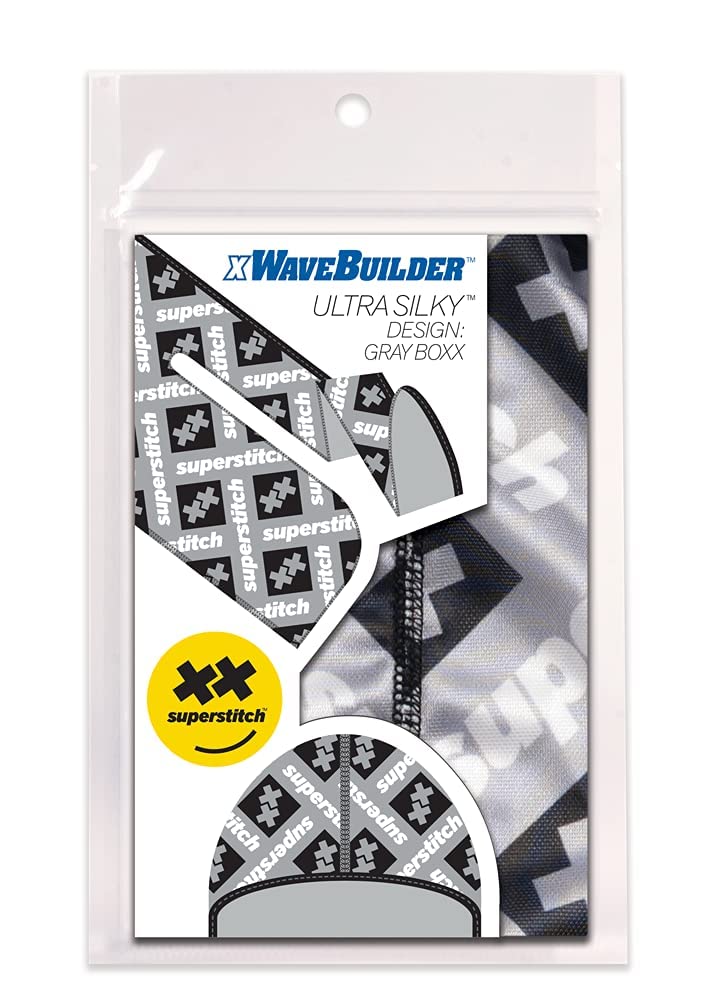 Superstitch Supersilky Ultra Silky Durag x Wavebuilder | 30+ Styles Premium Designer Durags for Men | 360 Waves | Black, White and Gray (Gray Boxx) - Image 3
