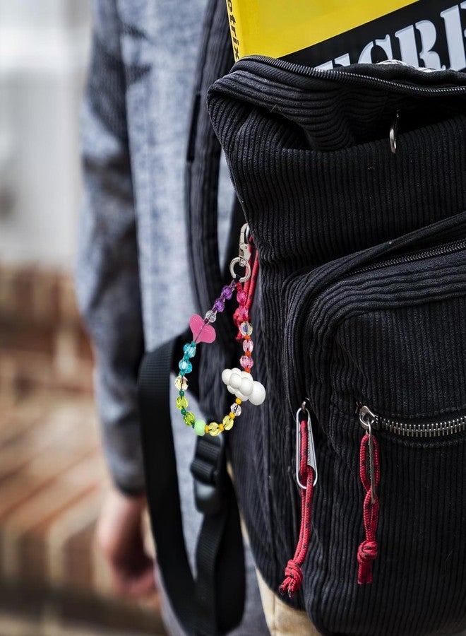 Qzinxja Colorful Beads Backpack Keychain Accessories Pink Heart White Cloud Car Key Chain Bag Charm Heart Cloud Y2K Keychains Kawaii Crystal Beads Key Chains Women Cute Keychain Clip Bag Accessories Charms - Image 5