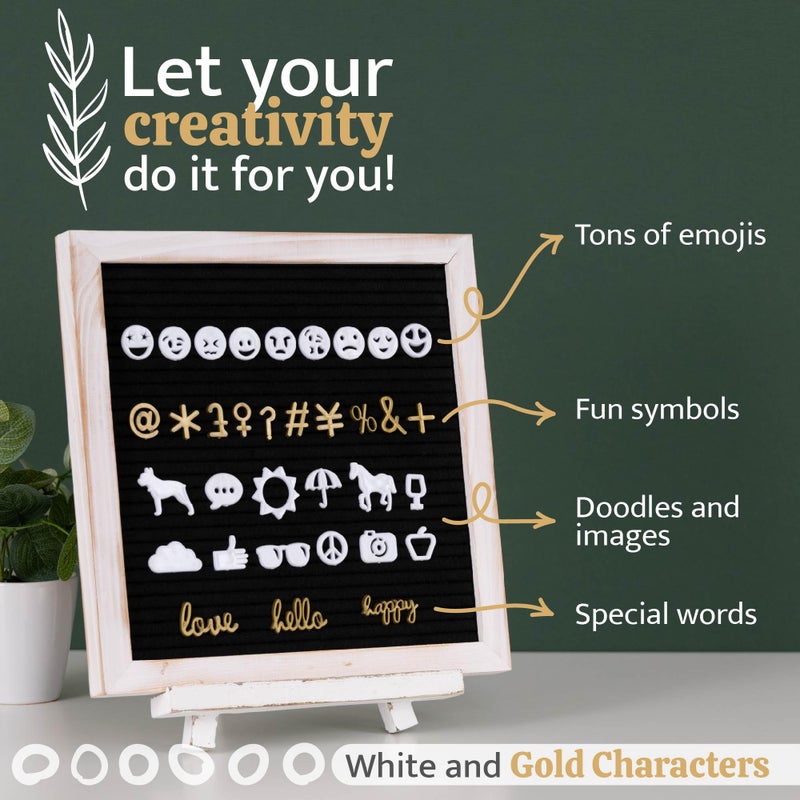 Destop Felt Letter Board with Stand,10x10 inch Changeable Letterboard and Message Board,Letter Board Sign Include 792PCS Precut Letters - Image 4