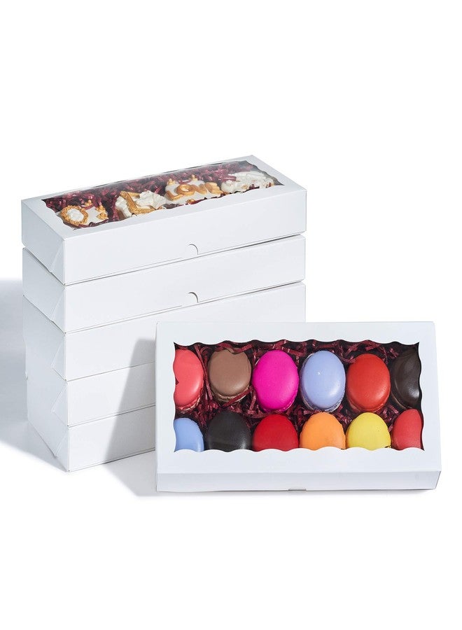 JCXPACK 24PCS 12 x 5 x 1.5 inches Auto-Popup One Piece Premium Macaron Boxes for 12, Cookie Boxes for Gift Giving, Bakery Box for Holiday Cookie Gift Sets - Image 1