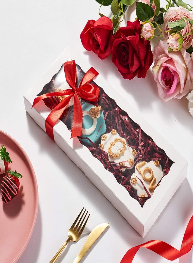 JCXPACK 24PCS 12 x 5 x 1.5 inches Auto-Popup One Piece Premium Macaron Boxes for 12, Cookie Boxes for Gift Giving, Bakery Box for Holiday Cookie Gift Sets - Image 4