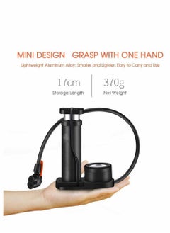 Y&D Bike Pump, Mini Portable Bicycle Foot Pump with Pressure Gauge,Bike Tire Air Gas Ball Needle for All Bike,Fits Presta & Schrader Valve  - Image 3