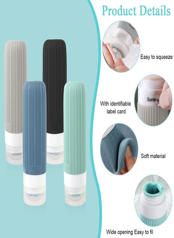 MAYCREATE 16PCS Travel Bottle Kit for Toiletries 90ml Silicone Bottles with 40ml Face Cream Jars Leakproof Refillable for Travelling Lotions Shampoo Accessories - Image 3