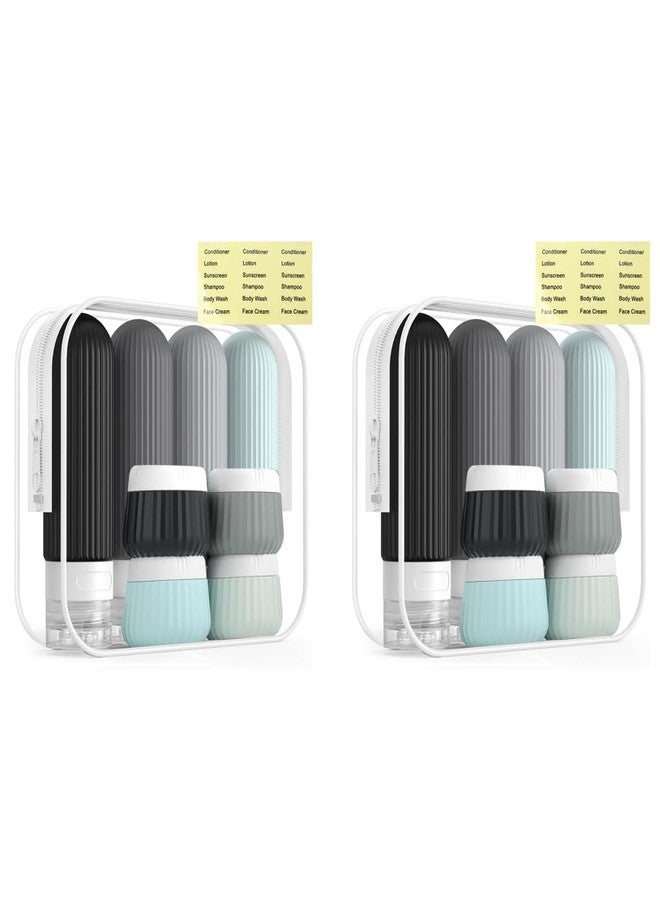 MAYCREATE 16PCS Travel Bottle Kit for Toiletries 90ml Silicone Bottles with 40ml Face Cream Jars Leakproof Refillable for Travelling Lotions Shampoo Accessories - Image 1