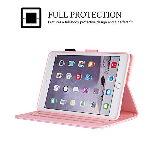 Dteck Case for iPad mini 5/4/3/2/1, Lightweight PU Leather Folio Wallet Smart Case with [Auto Wake Sleep/Adjustable Viewing Stand Angle] Magnetic Protective Cover for iPad mini 7.9", Rose Floral - Image 4