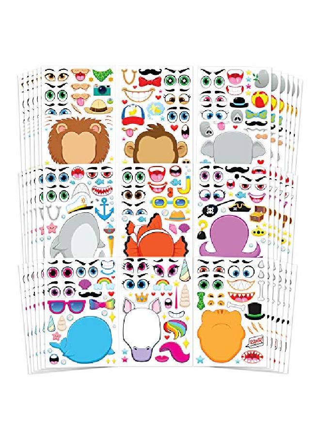 JOYIN 36 Pcs Makeaface Sticker Sheets Make Your Own Animal Mix And Match Sticker Sheets With Safaris Sea And Fantasy Animals Kids Party Favor Supplies Craft - Image 1