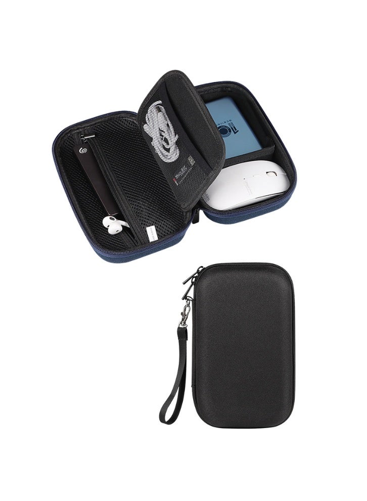 IandN Hard Shell Electronic Organizer Bag,Travel Tech Pouch,Digital Accessory Bag,Shockproof EVA Portable Organizer Bag with Double Layer & Adjustable Dividers,for Power Bank, Hard Drive, Phone, Charg