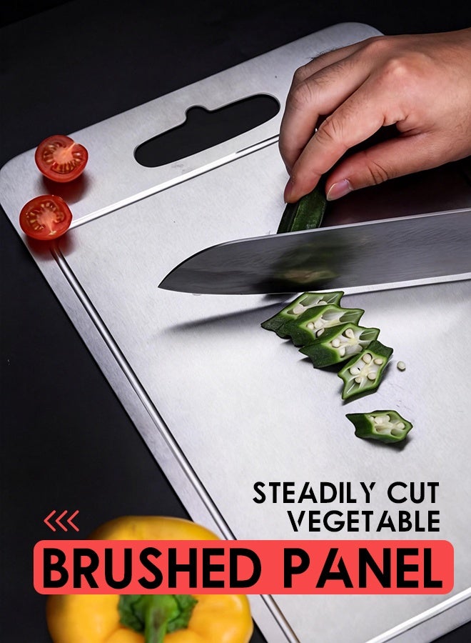 Furlale 304 Stainless Steel Cutting Board Double-Sided – Food-Grade Kitchen Chopping Board for Meat, Vegetables & Fruit, Hygienic Non-Porous Easy Clean Durable Cutting Board - Image 4