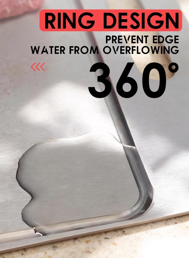 Furlale 304 Stainless Steel Cutting Board Double-Sided – Food-Grade Kitchen Chopping Board for Meat, Vegetables & Fruit, Hygienic Non-Porous Easy Clean Durable Cutting Board - Image 3