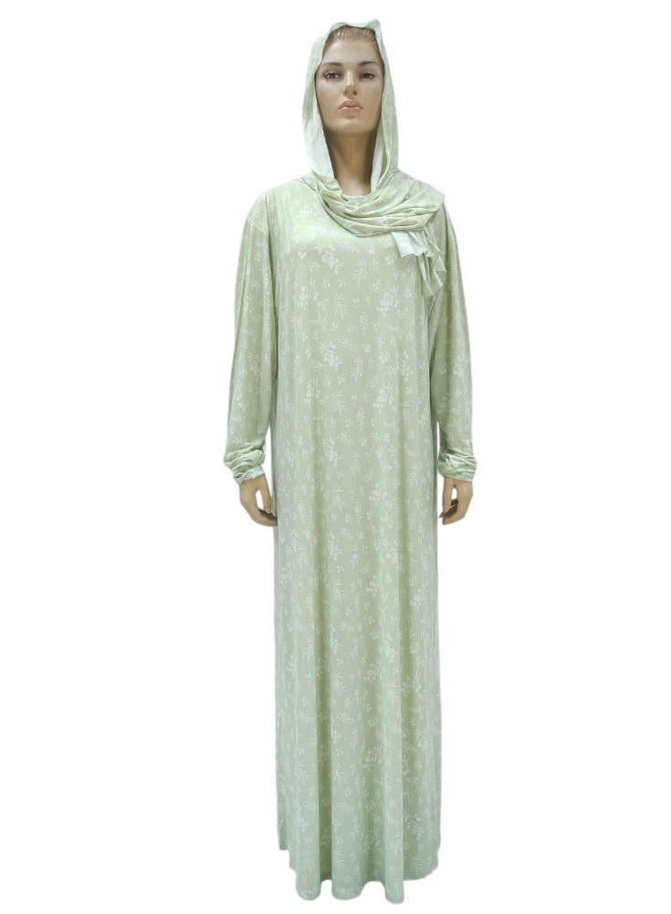 Dee's Fashion Women's printed Prayer Gown, Full Length Modest Islamic Robe, Long Sleeves, Comfortable and Elegant  - Image 3