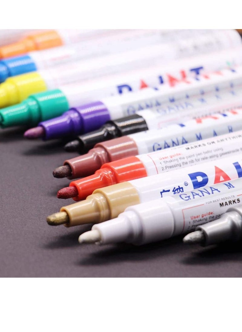Y&D Acrylic Paint Mark Art Markers Pens Watercolor Brush with Fibre Tips for Painting Washable Makers DIY Card Making Photo Album Coloring Books Craft Doodling 12 Colors  - Image 2
