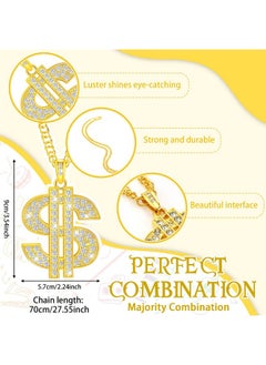 2 Pieces Plated Chain For Men With Dollar Sign Pendant Necklace, Hip Hop Dollar Necklace (Gold,Trendy Style) - pzsku/Z61438152837E5723A508Z/45/_/1735214351/94c41b8b-9fae-468a-b8d8-e4bbf8058d8b