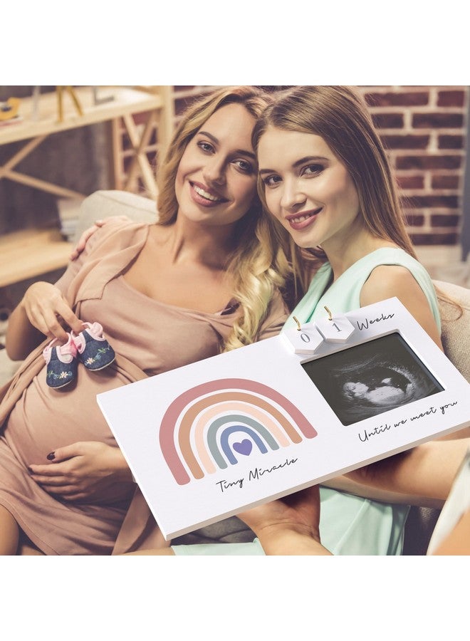EURSET Rainbow Baby Sonogram Picture Frame Countdown Weeks, Pregnancy Announcement Ideas, 4"x3" Ultrasound Photo, Gender Reveal Baby-Shower Gift for New Mom Dad Expecting Parents Grandparents to Be Keepsake - Image 4