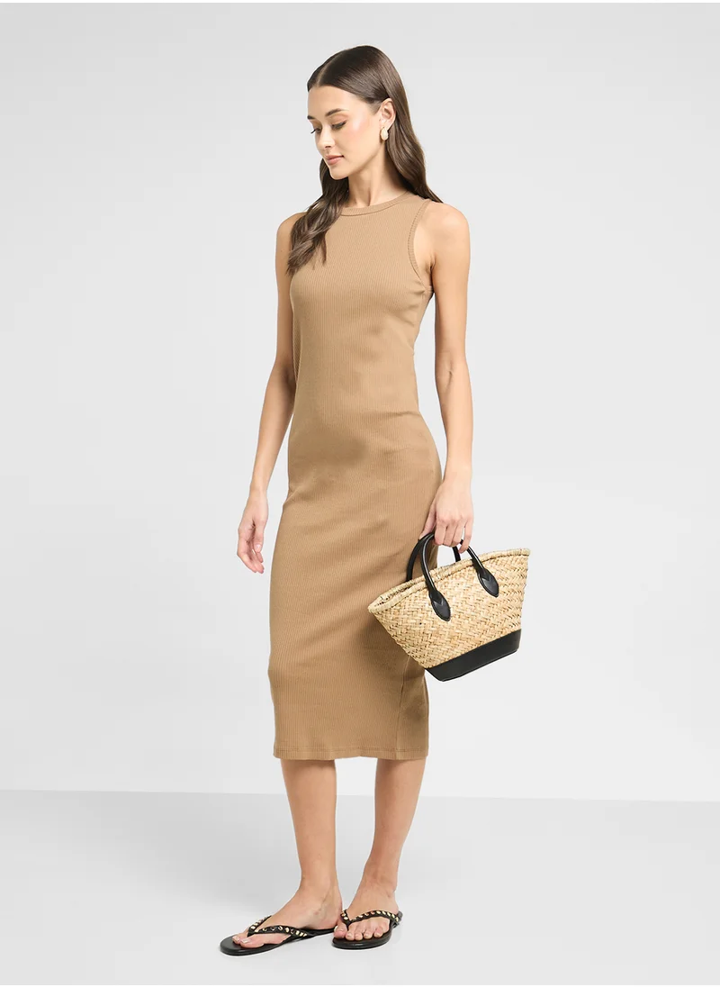 VERO MODA Round Neck Sleeveless Midi Dress