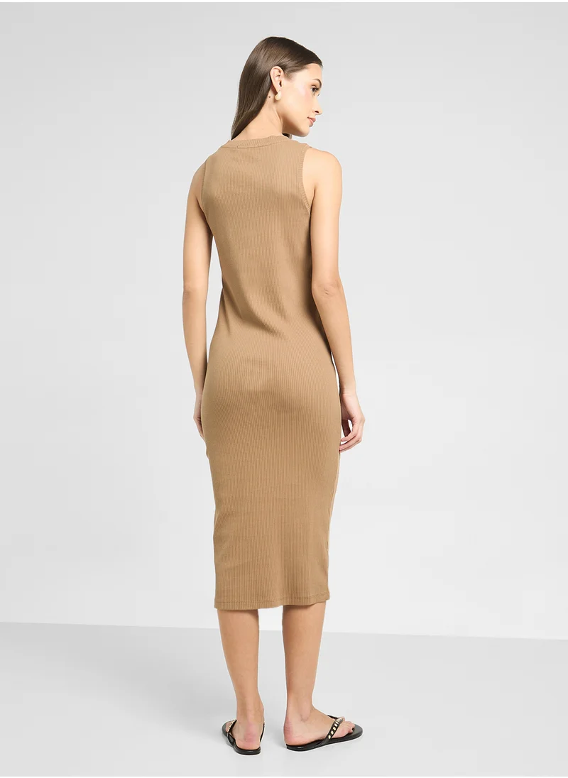 VERO MODA Round Neck Sleeveless Midi Dress